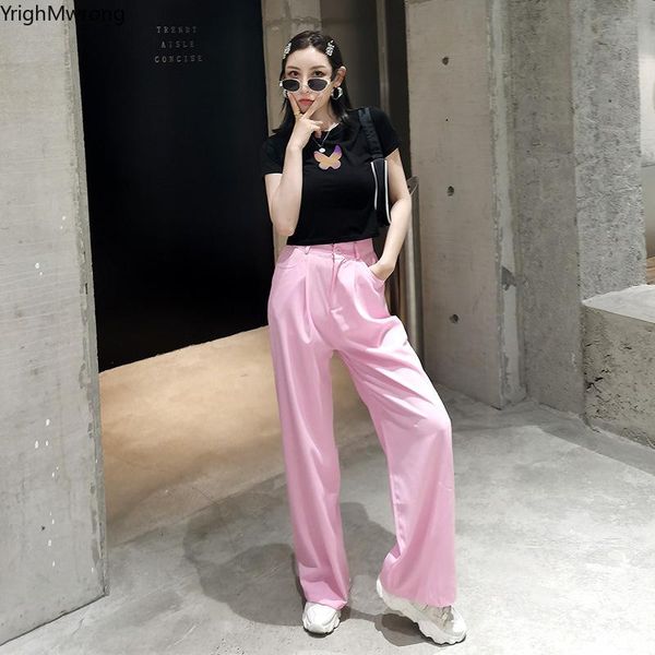 women's pants & capris loose straight button zipper high waist long pant summer office ladies suit trouser streetwear fashion women kor, Black;white
women's pants & capris loose straight button zipper high waist long pant summer office ladies suit trouser streetwear fashion women kor, Black;white