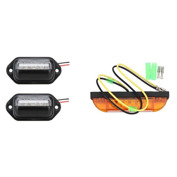 interior&external lights 2x 12v led license plate tag light with 6 clearance side marker indicator lamp strip
interior&external lights 2x 12v led license plate tag light with 6 clearance side marker indicator lamp strip