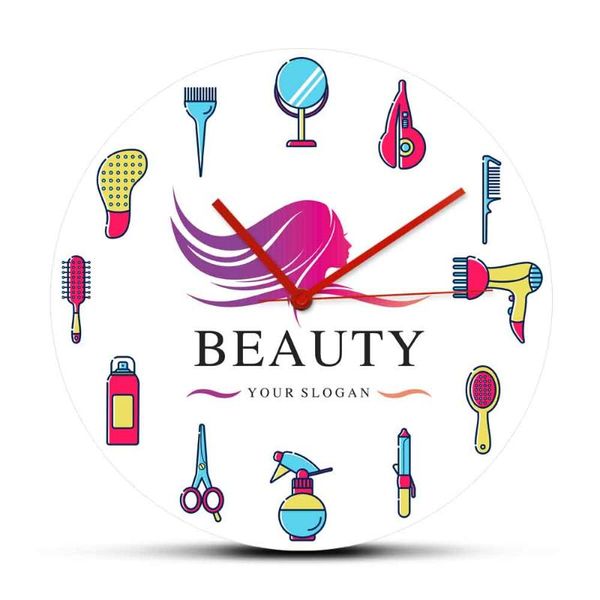 beauty salon acrylic printed wall hanging clock with custom name logo hair barber shop non ticking watch hairdressing clocks
beauty salon acrylic printed wall hanging clock with custom name logo hair barber shop non ticking watch hairdressing clocks