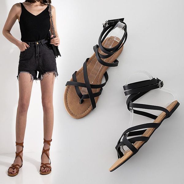 reach beach casual flat heel gladiator sandals women black brown summer rome buckle cross strap sandal shoes 43
reach beach casual flat heel gladiator sandals women black brown summer rome buckle cross strap sandal shoes 43