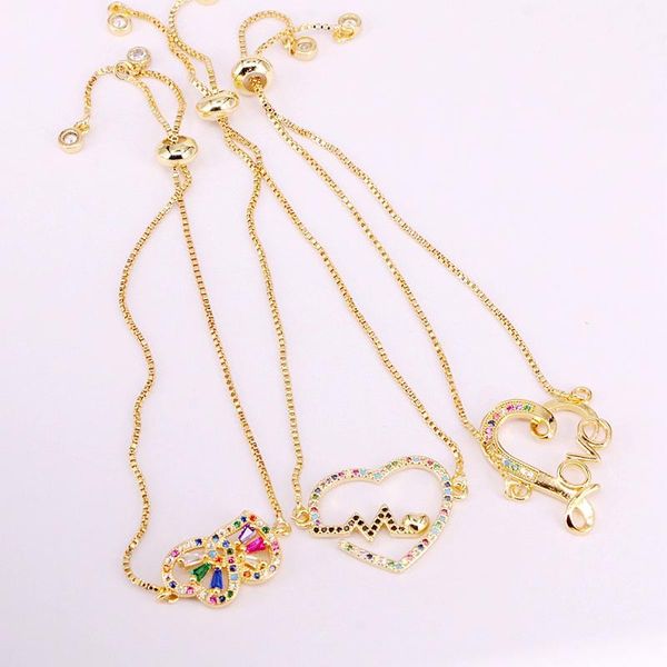link, chain 6pcs, fashion crystal cz micro pave colorful zirconia hearts bracelets women girl jewelry gifts, Black
link, chain 6pcs, fashion crystal cz micro pave colorful zirconia hearts bracelets women girl jewelry gifts, Black