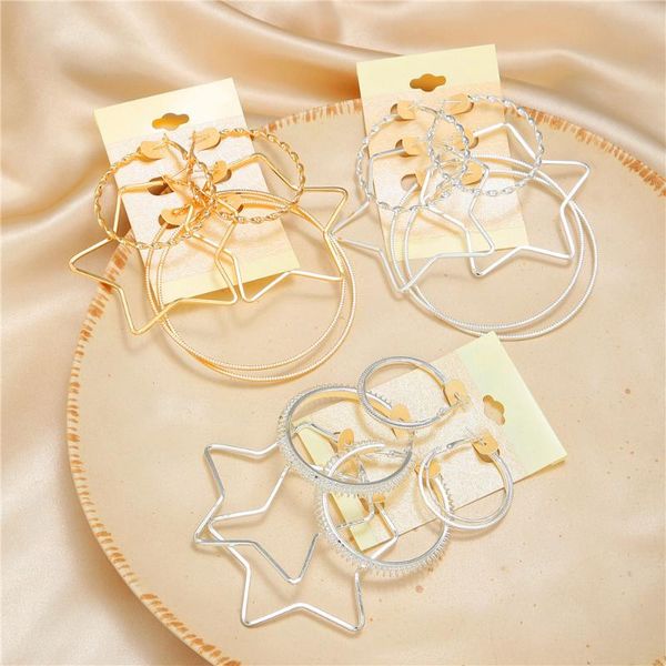 hoop & huggie est oversized punk earrings set big circle jewelry for women girls steampunk round star earring ear ring, Golden;silver
hoop & huggie est oversized punk earrings set big circle jewelry for women girls steampunk round star earring ear ring, Golden;silver