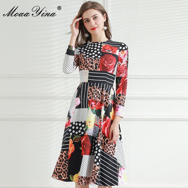 fashion designer dress spring autumn women's dress long sleeve dots floral-print elegant vintage dresses 210524, Black;gray
fashion designer dress spring autumn women's dress long sleeve dots floral-print elegant vintage dresses 210524, Black;gray