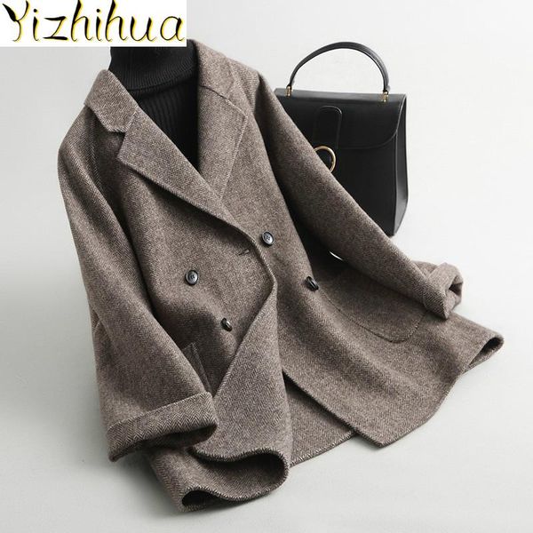 women's wool & blends fashion autumn winter elegant women coat cashmere female jacket double-faced woolen coats slim outerwear 38522lw3, Black
women's wool & blends fashion autumn winter elegant women coat cashmere female jacket double-faced woolen coats slim outerwear 38522lw3, Black