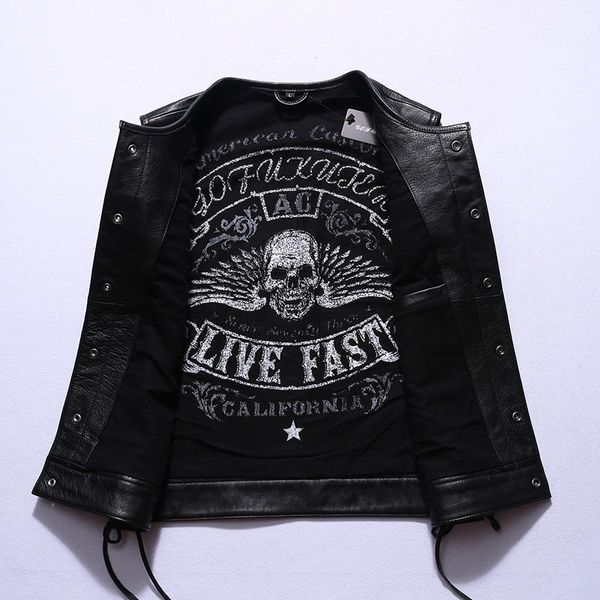 men's vests offer 2050 super read description asian size quality cowhide vest cow leather, Black;white
men's vests offer 2050 super read description asian size quality cowhide vest cow leather, Black;white