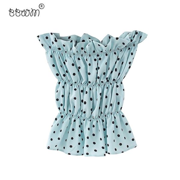 women chic fashion polka dot pleated cropped blouses vintage slash neck sleeveless elastic shirts female 210531, White
women chic fashion polka dot pleated cropped blouses vintage slash neck sleeveless elastic shirts female 210531, White