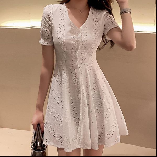 embroidery v neck hollow out women dresses summer elegant causal short sleeve white chic high waist vestido, Black;gray
embroidery v neck hollow out women dresses summer elegant causal short sleeve white chic high waist vestido, Black;gray