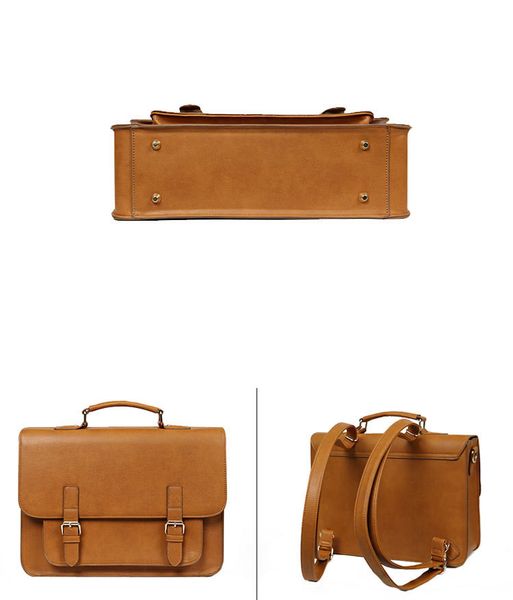 2021 new women british leather handbag business briefcase men 13.3 lapbag leather schoolbag male shoulder bag textbook bags, Blue;pink