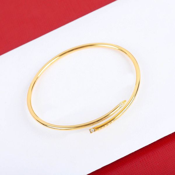 v gold 2022 luxury quality charm bangle thin nail bracelet with diamond in three colors plated for women wedding jewelry gift have box stamp, Black
v gold 2022 luxury quality charm bangle thin nail bracelet with diamond in three colors plated for women wedding jewelry gift have box stamp, Black