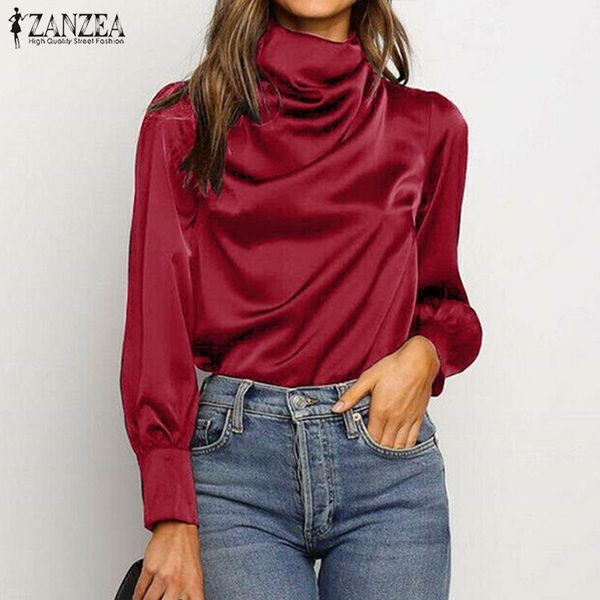casual long sleeve blusas zanzea stylish satin shirts women's spring blouse female turtleneck solid tunic 5xl blouses &, White
casual long sleeve blusas zanzea stylish satin shirts women's spring blouse female turtleneck solid tunic 5xl blouses &, White