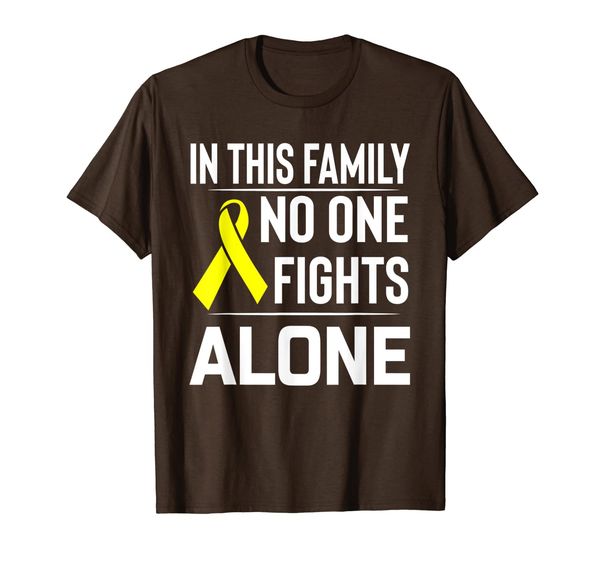sarcoma bone cancer in this family no one fights alone t-shirt, White;black