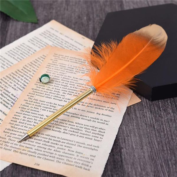 antique feather pen round stationery gift ball pens for writing office school quill drop ballpoint, Blue;orange
antique feather pen round stationery gift ball pens for writing office school quill drop ballpoint, Blue;orange