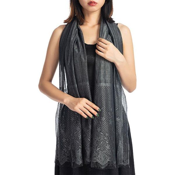 scarves 180x70cm women lightweight solid color scarf crochet floral lace wrap shawl fringed soft wedding evening party coverup accessory, Blue;gray
scarves 180x70cm women lightweight solid color scarf crochet floral lace wrap shawl fringed soft wedding evening party coverup accessory, Blue;gray