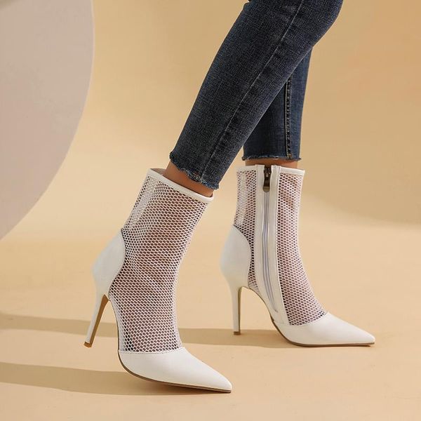 black white high heels women spring autumn mesh hollow ankle boots fashion all-match stiletto 2021 series
black white high heels women spring autumn mesh hollow ankle boots fashion all-match stiletto 2021 series