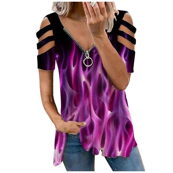 women's blouses & shirts women casual shirt fashion printed zipper v-neck hollow short sleeve ladies long-style tank blouse loose c, White
women's blouses & shirts women casual shirt fashion printed zipper v-neck hollow short sleeve ladies long-style tank blouse loose c, White