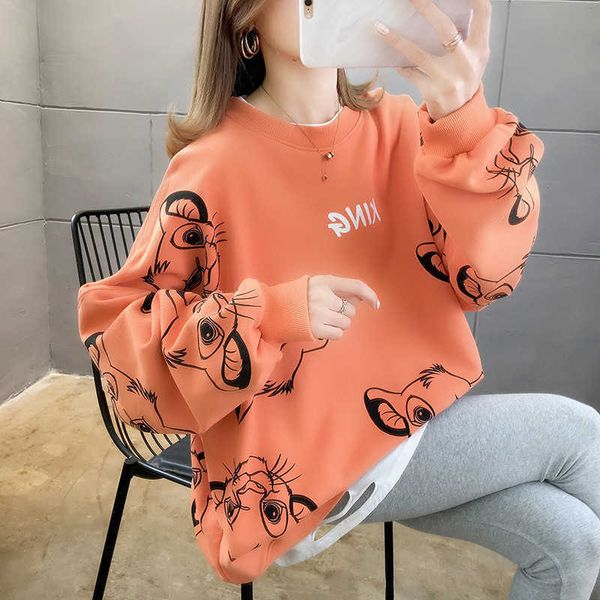fashion hoodies cotton pullover fake two-piece round ne sweater women's loose korean spring and autumn thin top, Black
fashion hoodies cotton pullover fake two-piece round ne sweater women's loose korean spring and autumn thin top, Black