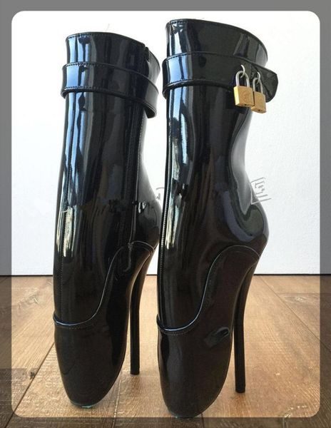 boots 2021 extreme 18cm " high spike heel padlocks fetish fashion thin pu leather lockable ankle strap ballet, Black
boots 2021 extreme 18cm " high spike heel padlocks fetish fashion thin pu leather lockable ankle strap ballet, Black
