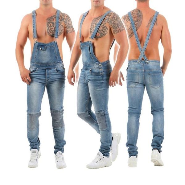 men fashion denim overalls casual pocket suspender pants stylish ripped men's, Black
men fashion denim overalls casual pocket suspender pants stylish ripped men's, Black