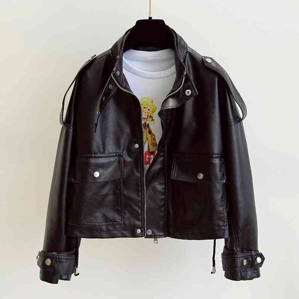 women's lathr & faux casaco d motociclta irmã fara, jaquta couro artificial com zÃpr bolso gran, moda casual fminina outono invrno, Black
women's lathr & faux casaco d motociclta irmã fara, jaquta couro artificial com zÃpr bolso gran, moda casual fminina outono invrno, Black