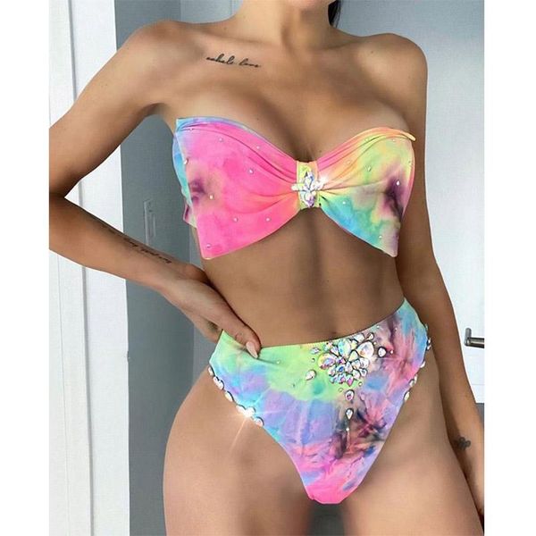 tie-dye tube bikini diamond swimming suit for women high waist push up swimwear summer bowknot style swimsuit biquini women's, White;black
tie-dye tube bikini diamond swimming suit for women high waist push up swimwear summer bowknot style swimsuit biquini women's, White;black