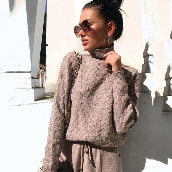 two piece dress woman suits warm knitted sets turtleneck twist sweater pant set 2021 sportwear winter suit, White
two piece dress woman suits warm knitted sets turtleneck twist sweater pant set 2021 sportwear winter suit, White