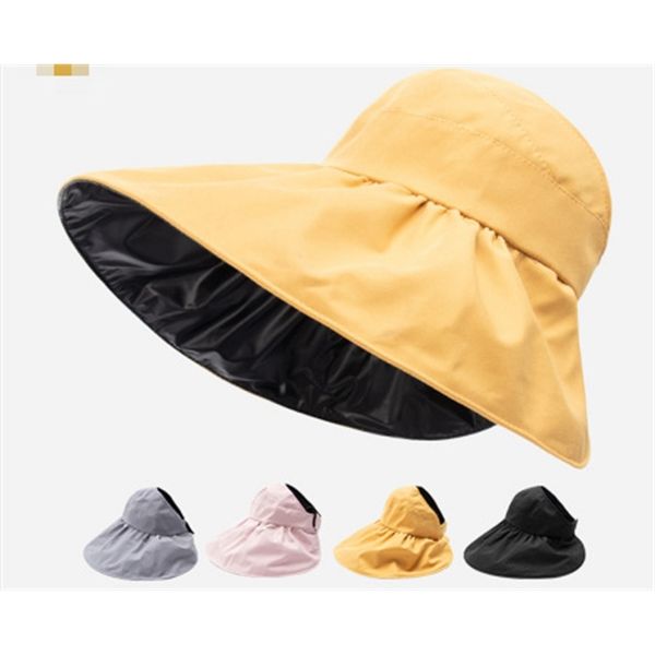 sunscreen for women's face and uv protection large brim can be tied ponytail summer black rubber sunshade empty sun hat, Blue;gray
sunscreen for women's face and uv protection large brim can be tied ponytail summer black rubber sunshade empty sun hat, Blue;gray