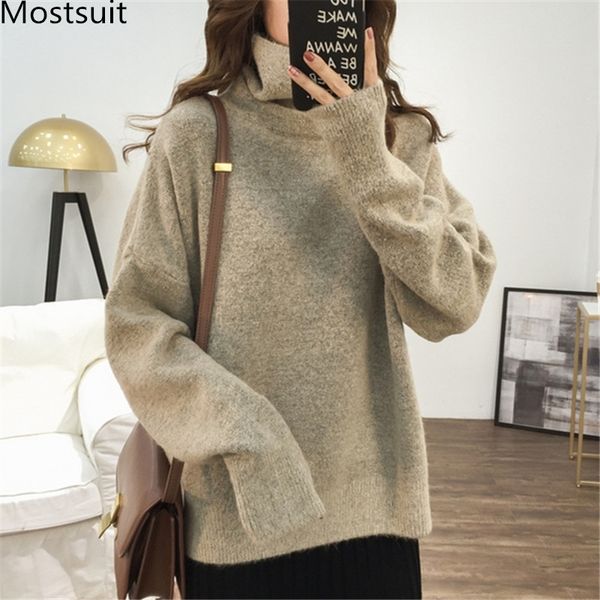 turtleneck knitted pullover sweater women long sleeve korean fashion solid basic loose warm sweaters femme winter 210518, White;black
turtleneck knitted pullover sweater women long sleeve korean fashion solid basic loose warm sweaters femme winter 210518, White;black