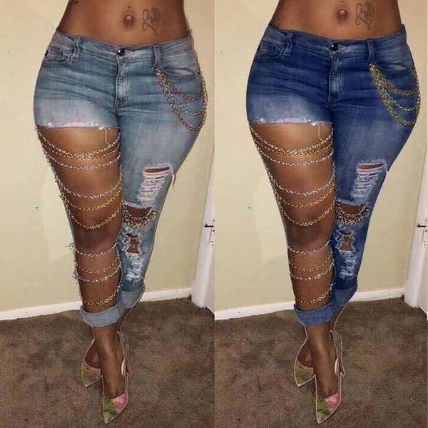 women ripped fashion jeans light slim chain big hole denim pants streetwear trousers pencil 2021 #t1g women's, Blue
women ripped fashion jeans light slim chain big hole denim pants streetwear trousers pencil 2021 #t1g women's, Blue