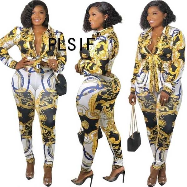 vintage style print women clothes set full sleeve shirt and pencil pants two piece vintage fashion suit 211105, White
vintage style print women clothes set full sleeve shirt and pencil pants two piece vintage fashion suit 211105, White