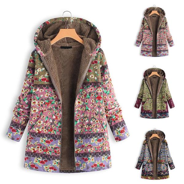 women's jackets european american fashion flower print women hooded jacket autumn winter warmth fleece casual loose large size ladies, Black;brown
women's jackets european american fashion flower print women hooded jacket autumn winter warmth fleece casual loose large size ladies, Black;brown