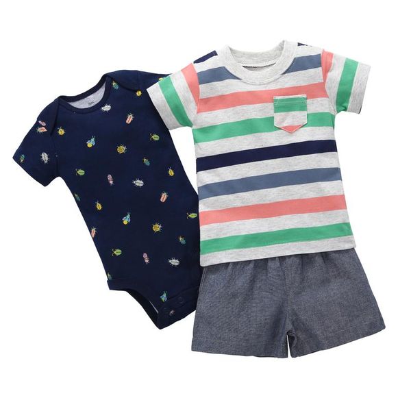 clothing sets born baby boy clothes stripe print short sleeve t-shirt +rompers+shorts 2021 summer set infant outfit, White
clothing sets born baby boy clothes stripe print short sleeve t-shirt +rompers+shorts 2021 summer set infant outfit, White