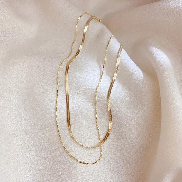chains 2021 fashion women's necklace two layers chain gold color personality jewelry for charm women prom accessories, Silver
chains 2021 fashion women's necklace two layers chain gold color personality jewelry for charm women prom accessories, Silver