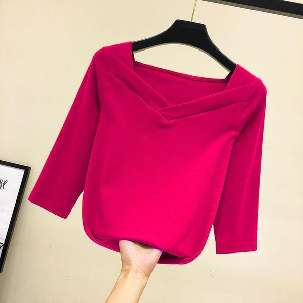 women's t-shirt vintage t shirt woman black solid color half sleeve femme square collar ladies casual1 z88e, White
women's t-shirt vintage t shirt woman black solid color half sleeve femme square collar ladies casual1 z88e, White