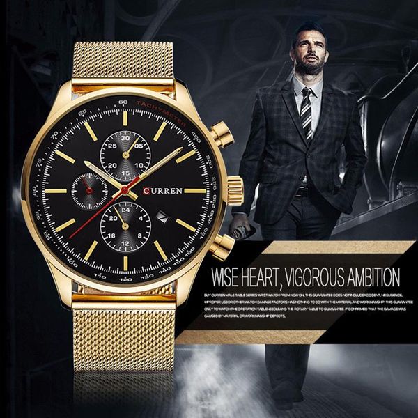 wristwatches curren brand men casual wrist watch quartz gold stainless steel mesh band date clock luxury mens military waterproof, Slivery;brown
wristwatches curren brand men casual wrist watch quartz gold stainless steel mesh band date clock luxury mens military waterproof, Slivery;brown