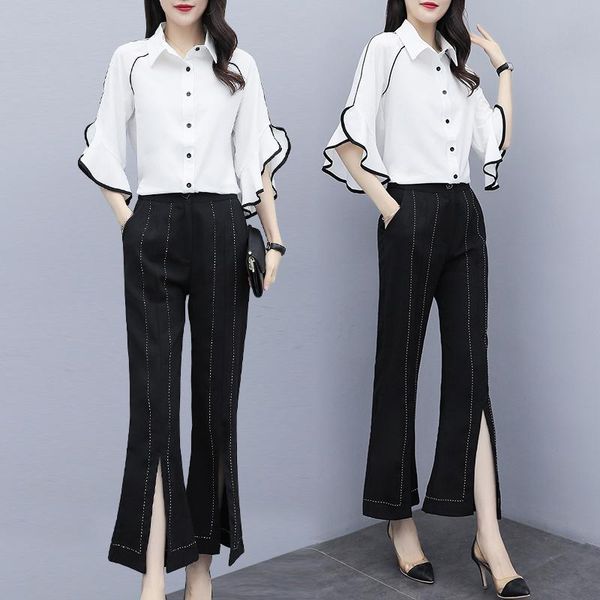 to film the spring 2021 fat mm two suits show thin brim lotus leaf sleeve split all nine minutes of pants women's & capris, Black;white
to film the spring 2021 fat mm two suits show thin brim lotus leaf sleeve split all nine minutes of pants women's & capris, Black;white