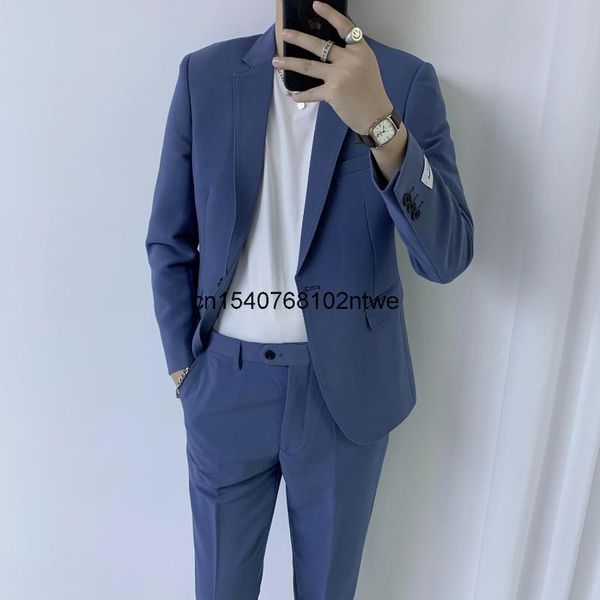 men's suit two pieces korean fashion casual dress one button slim suits & blazers, White;black
men's suit two pieces korean fashion casual dress one button slim suits & blazers, White;black