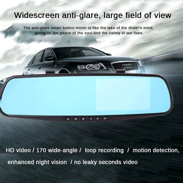 4.3'' hd car dvr dash cam anti-vertigo rearview mirror wide-angle dual lens reversing camera loop recording parking monitoring dvr
4.3'' hd car dvr dash cam anti-vertigo rearview mirror wide-angle dual lens reversing camera loop recording parking monitoring dvr
