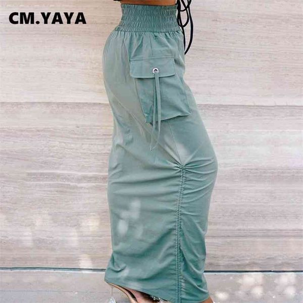 cm.yaya loose side drawstring pleating solid women skirts adjustable length skirt with pockets female casual streetwear 210708, Black
cm.yaya loose side drawstring pleating solid women skirts adjustable length skirt with pockets female casual streetwear 210708, Black