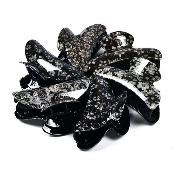 black floral plastic large size hair clamps claw clip crab for accessories women tough 21002
black floral plastic large size hair clamps claw clip crab for accessories women tough 21002