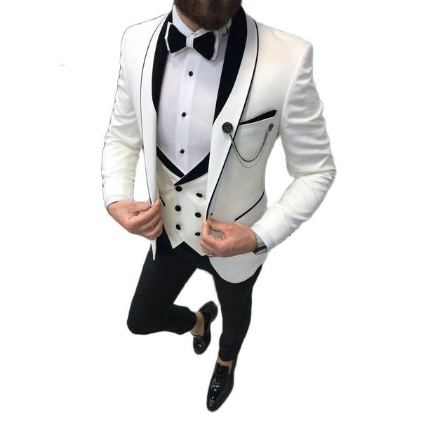 men's suits & blazers white and black grom tuxedo for wedding slim fit formal men with double breasted waistcoat pants fashion 7d30, White;black
men's suits & blazers white and black grom tuxedo for wedding slim fit formal men with double breasted waistcoat pants fashion 7d30, White;black