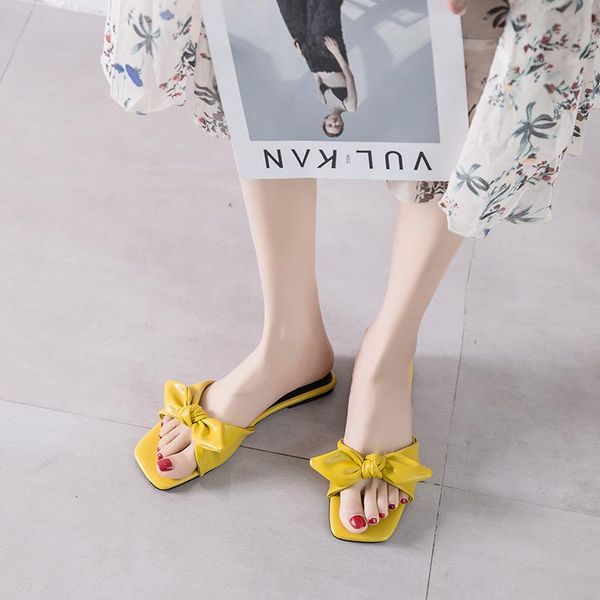 slippers bow open toe flat women soft sole pu leather slides shoes summer concise indoor blue yellow beige 2021, Black
slippers bow open toe flat women soft sole pu leather slides shoes summer concise indoor blue yellow beige 2021, Black