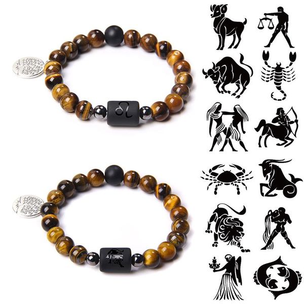 beaded, strands 12 zodiac signs 8mm natural tiger eye stone beads bracelet fashion constellation couples friend women men jewelry, Black
beaded, strands 12 zodiac signs 8mm natural tiger eye stone beads bracelet fashion constellation couples friend women men jewelry, Black