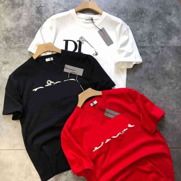 2022 factory wholesale new men's and women's t-shirt embroidered paper clip letter round neck simple short half sleeve qingdao, White
2022 factory wholesale new men's and women's t-shirt embroidered paper clip letter round neck simple short half sleeve qingdao, White