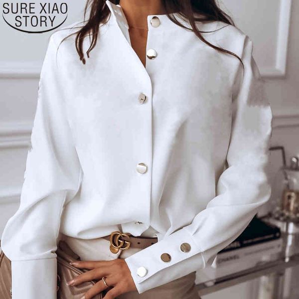 women shirts autumn women's fashion long sleeve blouses stand collar solid white black loose cardigan blusas 10619 210417
women shirts autumn women's fashion long sleeve blouses stand collar solid white black loose cardigan blusas 10619 210417