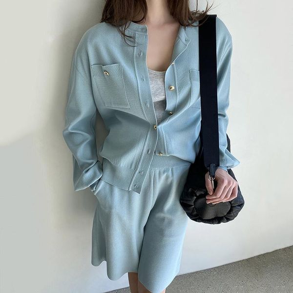 women's tracksuits korean chic temperament round neck single breasted loose double pocket sweater + high waist straight casual shorts s, Gray
women's tracksuits korean chic temperament round neck single breasted loose double pocket sweater + high waist straight casual shorts s, Gray