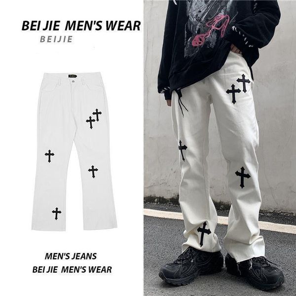men's pants fashion brand cross jeans men high street white denim homme loose straight wide leg male casual streetwear trousers gothic, Black
men's pants fashion brand cross jeans men high street white denim homme loose straight wide leg male casual streetwear trousers gothic, Black