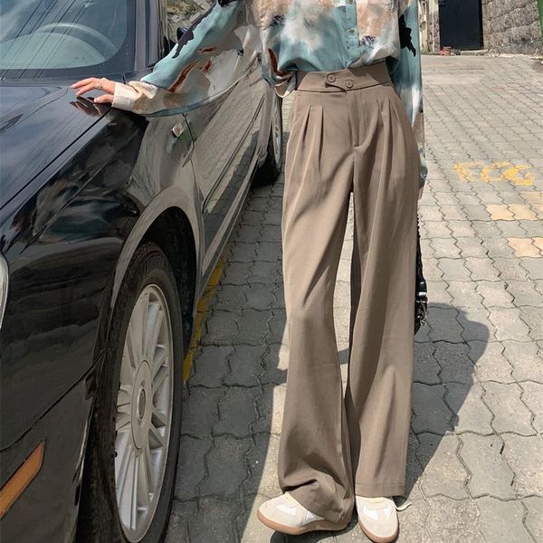 women's pants & capris coffee color suit for women spring and autumn straight loose high waist wide leg mopping button fashionable trou, Black;white
women's pants & capris coffee color suit for women spring and autumn straight loose high waist wide leg mopping button fashionable trou, Black;white