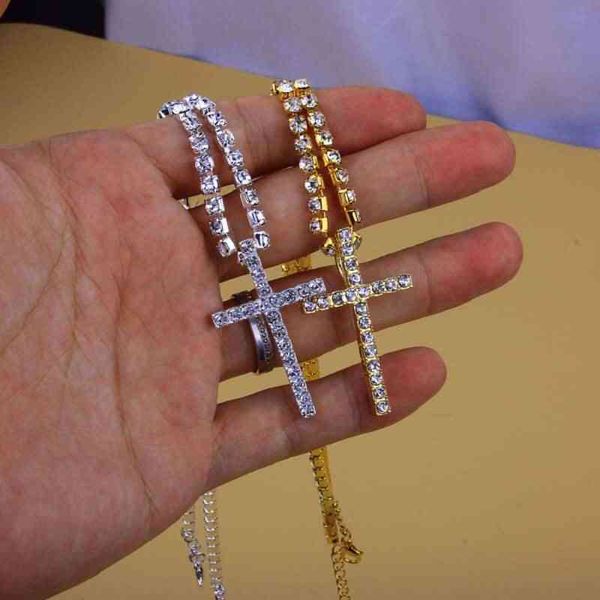 fashion glitter party diamond crystal rhinestone tennis cross pendant necklace iced out jewelry, Silver
fashion glitter party diamond crystal rhinestone tennis cross pendant necklace iced out jewelry, Silver
