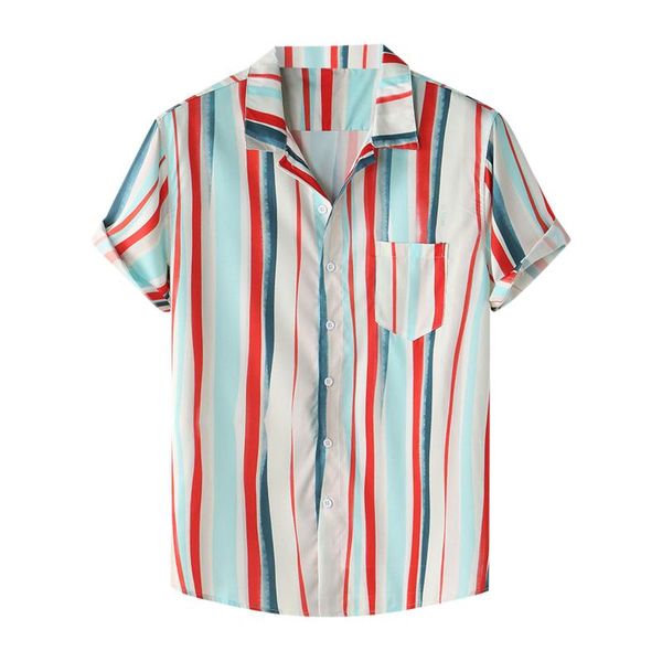 men's casual shirts summer hawaiian men shirt striped print short sleeve for turn-down collar streetwear loose mens chemise homme, White;black
men's casual shirts summer hawaiian men shirt striped print short sleeve for turn-down collar streetwear loose mens chemise homme, White;black