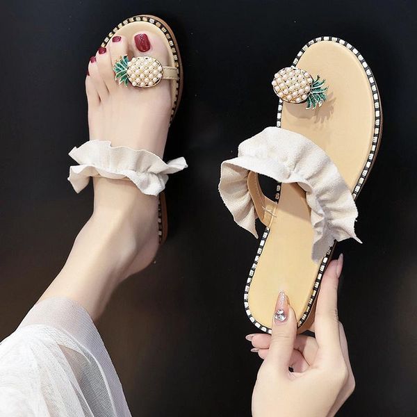 2021summer pineapple pearl rhinestone flip-flop sandals and slippers womens outer wear seaside flat beach shoes roman, Black
2021summer pineapple pearl rhinestone flip-flop sandals and slippers womens outer wear seaside flat beach shoes roman, Black